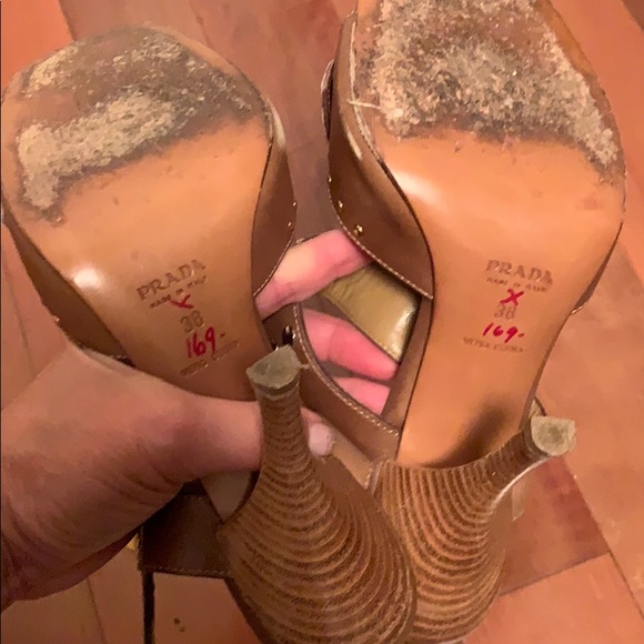 Prada Tan Studded Sandals - Picture 4 of 6